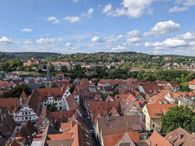 Townscape of old Tübingen from the city center
